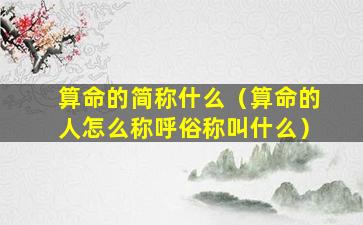 算命的简称什么（算命的人怎么称呼俗称叫什么）