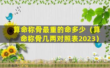 算命称骨最重的命多少（算命称骨几两对照表2023）