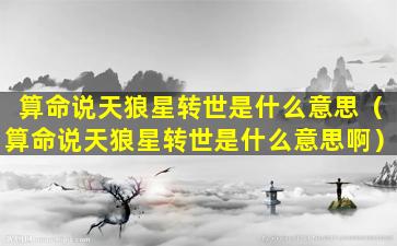 算命说天狼星转世是什么意思（算命说天狼星转世是什么意思啊）