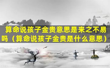 算命说孩子金贵意思是来之不易吗（算命说孩子金贵是什么意思）