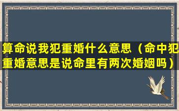 算命说我犯重婚什么意思（命中犯重婚意思是说命里有两次婚姻吗）