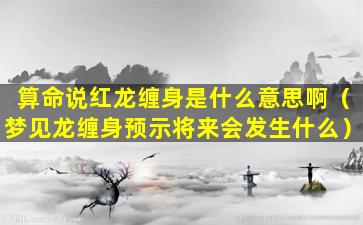 算命说红龙缠身是什么意思啊（梦见龙缠身预示将来会发生什么）