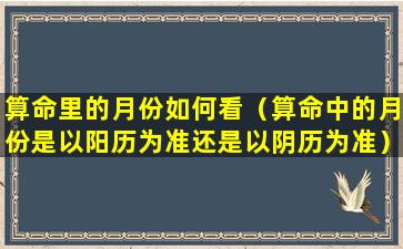 算命里的月份如何看（算命中的月份是以阳历为准还是以阴历为准）