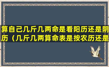 算自己几斤几两命是看阳历还是阴历（几斤几两算命表是按农历还是国历）