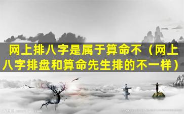 网上排八字是属于算命不（网上八字排盘和算命先生排的不一样）