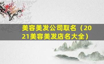 美容美发公司取名（2021美容美发店名大全）