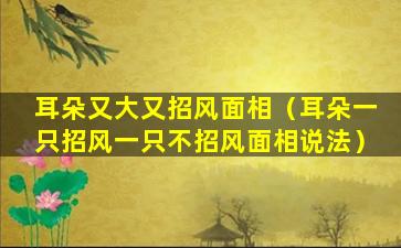 耳朵又大又招风面相（耳朵一只招风一只不招风面相说法）