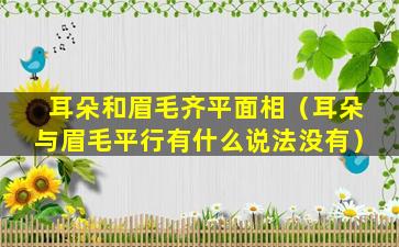 耳朵和眉毛齐平面相（耳朵与眉毛平行有什么说法没有）