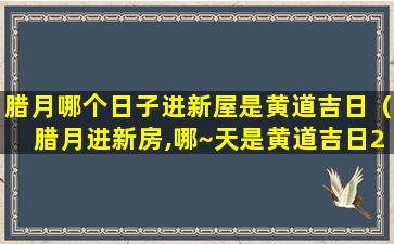 腊月哪个日子进新屋是黄道吉日（腊月进新房,哪~天是黄道吉日2020）