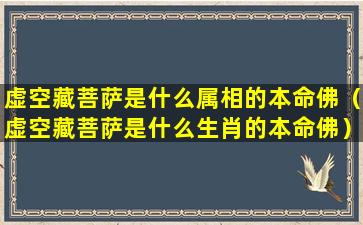 虚空藏菩萨是什么属相的本命佛（虚空藏菩萨是什么生肖的本命佛）