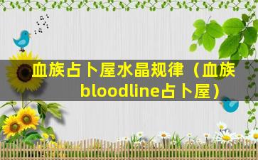 血族占卜屋水晶规律（血族bloodline占卜屋）