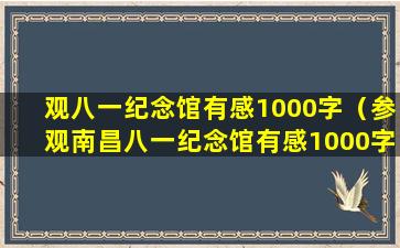 观八一纪念馆有感1000字（参观南昌八一纪念馆有感1000字）