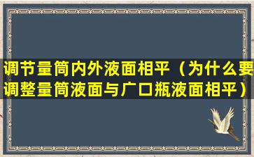 调节量筒内外液面相平（为什么要调整量筒液面与广口瓶液面相平）