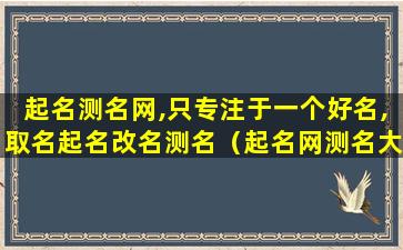 起名测名网,只专注于一个好名,取名起名改名测名（起名网测名大全八字测名免费卜易居）