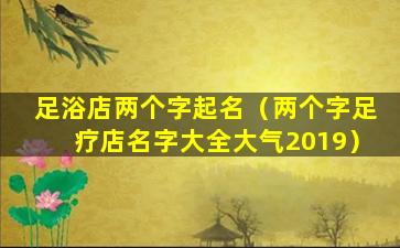 足浴店两个字起名（两个字足疗店名字大全大气2019）