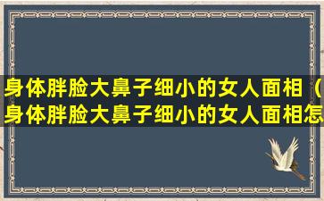 身体胖脸大鼻子细小的女人面相（身体胖脸大鼻子细小的女人面相怎么样）