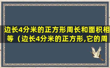 边长4分米的正方形周长和面积相等（边长4分米的正方形,它的周长和面积相等对不对）