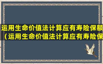 运用生命价值法计算应有寿险保额（运用生命价值法计算应有寿险保额的公式）