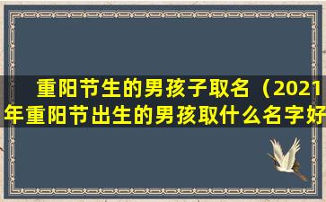 重阳节生的男孩子取名（2021年重阳节出生的男孩取什么名字好）