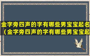 金字旁四声的字有哪些男宝宝起名（金字旁四声的字有哪些男宝宝起名大全）