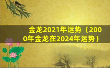 金龙2021年运势（2000年金龙在2024年运势）