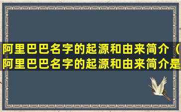 阿里巴巴名字的起源和由来简介（阿里巴巴名字的起源和由来简介是什么）