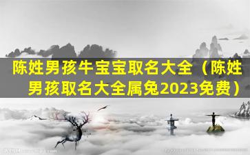 陈姓男孩牛宝宝取名大全（陈姓男孩取名大全属兔2023免费）