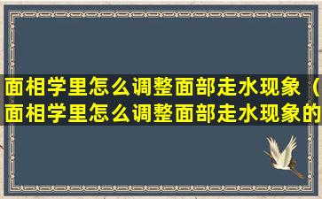 面相学里怎么调整面部走水现象（面相学里怎么调整面部走水现象的方向）