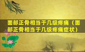 面部正骨相当于几级疼痛（面部正骨相当于几级疼痛症状）