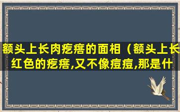 额头上长肉疙瘩的面相（额头上长红色的疙瘩,又不像痘痘,那是什么）