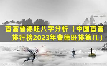 首富曹德旺八字分析（中国首富排行榜2023年曹德旺排第几）