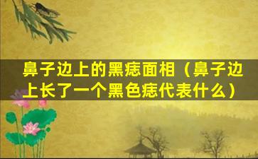 鼻子边上的黑痣面相（鼻子边上长了一个黑色痣代表什么）