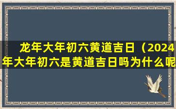 龙年大年初六黄道吉日（2024年大年初六是黄道吉日吗为什么呢）